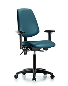 Neta ECOM Vinyl Medium Bench Height Chair With Medium Back, Adjustable