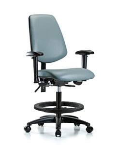 Neta ECOM Vinyl Medium Bench Height Chair With Medium Back, Adjustable