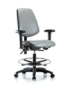 Neta ECOM Vinyl Medium Bench Height Chair With Medium Back, Adjustable