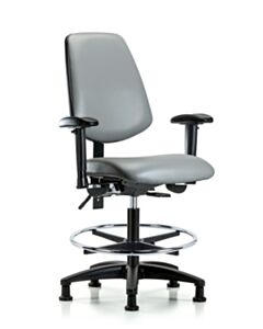 Neta ECOM Vinyl Medium Bench Height Chair With Medium Back, Adjustable