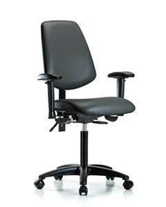Neta ECOM Vinyl Medium Bench Height Chair With Medium Back, Adjustable