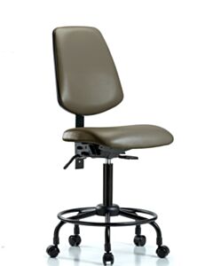 Neta ECOM Vinyl Medium Bench Height Chair With Medium Back And Round Tube Base