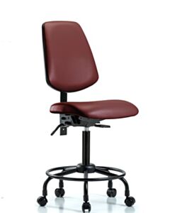 Neta ECOM Vinyl Medium Bench Height Chair With Medium Back And Round Tube Base