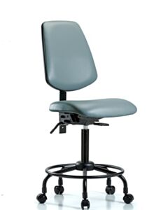 Neta ECOM Vinyl Medium Bench Height Chair With Medium Back And Round Tube Base