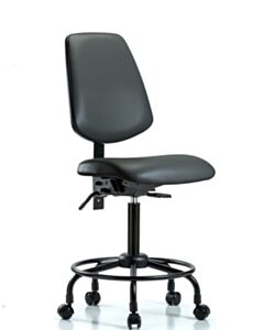 Neta ECOM Vinyl Medium Bench Height Chair With Medium Back And Round Tube Base