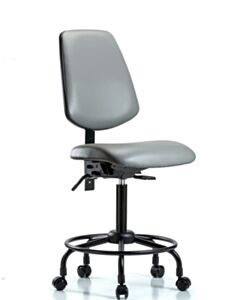 Neta ECOM Vinyl Medium Bench Height Chair With Medium Back And Round Tube Base