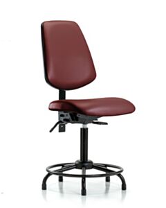 Neta ECOM Vinyl Medium Bench Height Chair With Medium Back And Round Tube Base