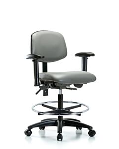 Neta ECOM Vinyl Medium Bench Height Chair Adjustable From 21-28.25 Inches