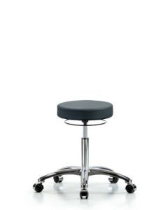 Neta ECOM Vinyl Medium Bench Height Stool In Chrome