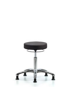 Neta ECOM Vinyl Medium Bench Height Stool In Chrome
