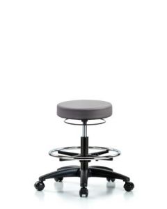 Neta ECOM Vinyl Medium Bench Height Stool Adjustable From 19.75-27.25 Inches