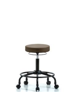 Neta ECOM Vinyl Medium Bench Height Stool With Round Tube Base