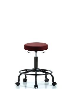 Neta ECOM Vinyl Medium Bench Height Stool With Round Tube Base