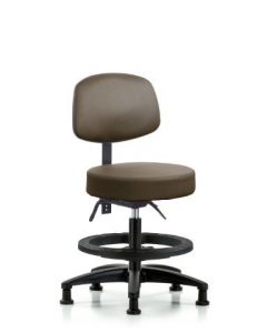 Neta ECOM Vinyl Medium Bench Height Stool With Adjustable Back
