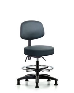 Neta ECOM Vinyl Medium Bench Height Stool With Adjustable Back