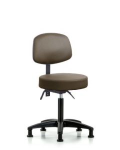 Neta ECOM Vinyl Medium Bench Height Stool With Adjustible Back