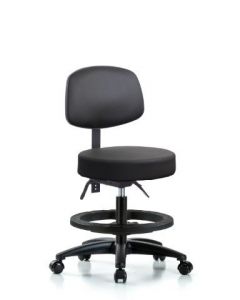 Neta ECOM Vinyl Medium Bench Height Stool With Adjustable Back