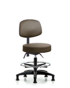 Neta ECOM Vinyl Medium Bench Height Stool With Adjustable Back