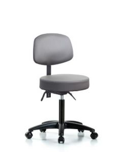 Neta ECOM Vinyl Medium Bench Height Stool With Adjustable Back