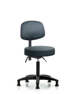 Neta ECOM Vinyl Medium Bench Height Stool With Adjustable Back