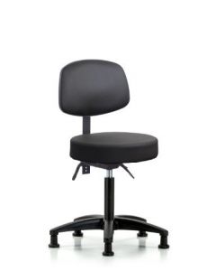Neta ECOM Vinyl Medium Bench Height Stool With Adjustable Back