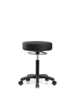 Neta ECOM Vinyl Mini-Stool - Medium Bench Height With Casters In Black
