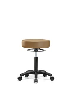 Neta ECOM Vinyl Mini-Stool - Medium Bench Height With Casters In Taupe