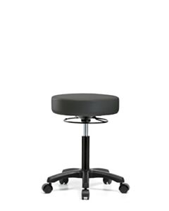 Neta ECOM Vinyl Mini-Stool - Medium Bench Height With Casters In Charcoal