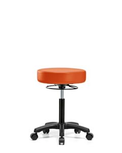 Neta ECOM Vinyl Mini-Stool - Medium Bench Height With Casters In Orange