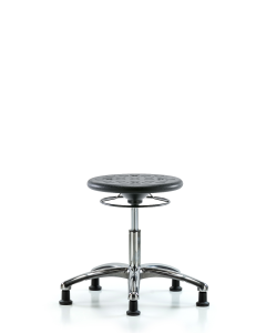Neta ECOM Class 10 Huron Polyurethane Clean Room Stool - Desk Height with Casters in Gray Polyurethane