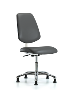 Neta ECOM Polyurethane Tractor Sit-Stand Stool - Desk Height with Casters in Gray Polyurethane