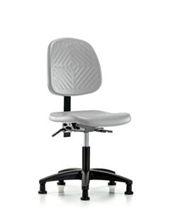 Neta ECOM Polyurethane Chair - Desk Height with Medium Back & Stationary Glides in Gray Polyurethane