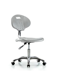 Neta ECOM Class 10 Erie Polyurethane Clean Room Chair - Desk Height with Casters in Gray Polyurethane