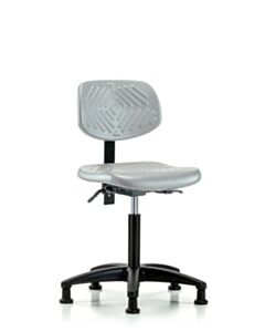 Neta ECOM Polyurethane Chair - Medium Bench Height with Stationary Glides in Gray Polyurethane