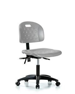 Neta ECOM Newport Industrial Polyurethane Chair - Desk Height with Seat Tilt & Casters in Gray Polyurethane