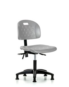 Neta ECOM Newport Industrial Polyurethane Chair - Desk Height with Seat Tilt & Stationary Glides in Gray Polyurethane