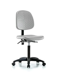 Neta ECOM Polyurethane Chair - Medium Bench Height with Medium Back & Casters in Gray Polyurethane