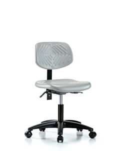 Neta ECOM Polyurethane Chair - Desk Height with Seat Tilt & Casters in Gray Polyurethane