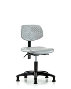 Neta ECOM Polyurethane Chair - Desk Height with Seat Tilt & Stationary Glides in Gray Polyurethane