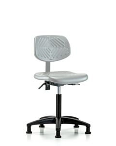 Neta ECOM Polyurethane Chair - Medium Bench Height with Seat Tilt & Stationary Glides in Gray Polyurethane