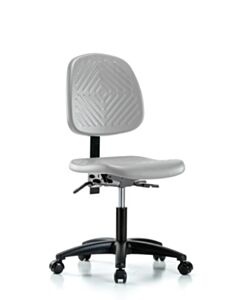Neta ECOM Polyurethane Chair - Desk Height with Medium Back, Seat Tilt, & Casters in Gray Polyurethane