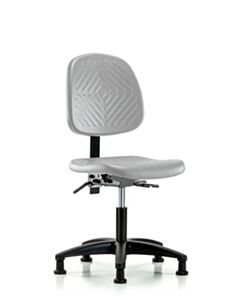Neta ECOM Polyurethane Chair - Desk Height with Medium Back, Seat Tilt, & Stationary Glides in Gray Polyurethane