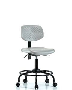 Neta ECOM Polyurethane Chair Round Tube Base - Desk Height with Seat Tilt & Casters in Gray Polyurethane