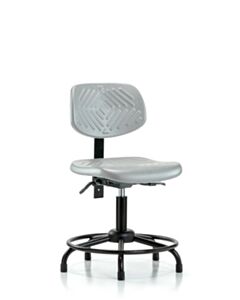 Neta ECOM Polyurethane Chair Round Tube Base - Desk Height with Seat Tilt & Stationary Glides in Gray Polyurethane