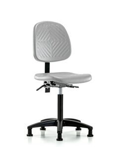 Neta ECOM Polyurethane Chair - Medium Bench Height with Medium Back, Seat Tilt, & Stationary Glides in Gray Polyurethane