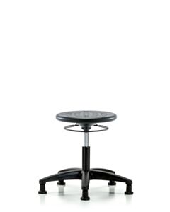 Neta ECOM Polyurethane Ray Stool - Medium Bench Height with Chrome Foot Ring & Casters in Blue Polyurethane