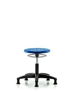 Neta ECOM Polyurethane Ray Stool - Medium Bench Height with Chrome Foot Ring & Casters in Gray Polyurethane