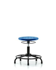 Neta ECOM Polyurethane Ray Stool - Medium Bench Height with Casters in Black Polyurethane