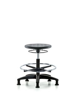 Neta ECOM Polyurethane Ray Sit-Stand Stool - Medium Bench Height with Casters in Blue Polyurethane