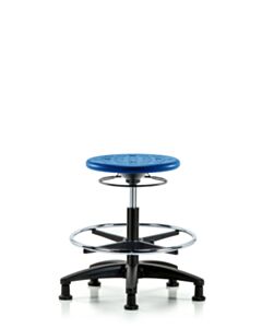 Neta ECOM Polyurethane Ray Sit-Stand Stool - Medium Bench Height with Casters in Gray Polyurethane